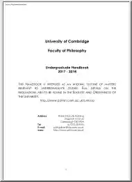 Faculty of Philosophy, Undergraduate Handbook 2018