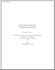 Joseph M. Powers - Lecture Notes on Thermodynamics