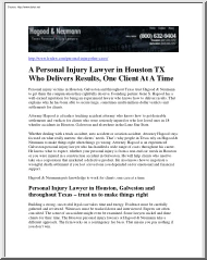 A Personal Injury Lawyer in Houston TX Who Delivers Results, One Client At A Time
