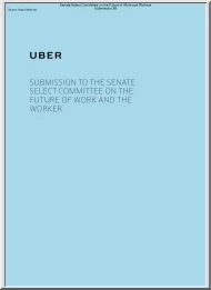 UBER, Submission to the Senate Select Committee on the Future of Work and the Worker