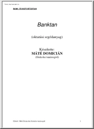 Máté Domicián - Banktan, oktatási segédanyag