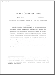 Amiti-Cameron - Economic Geography and Wages