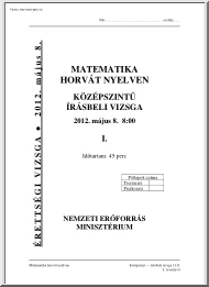 Matematika horvát nyelven középszintű írásbeli érettségi vizsga megoldással, 2012