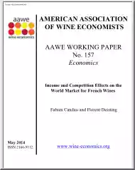 Candau-Deisting - Income and Competition Effects on the World Market for French Wines