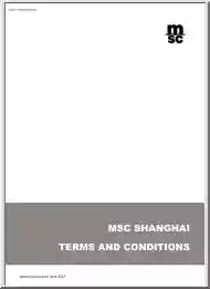 MSC Shanghai, Term and Conditions