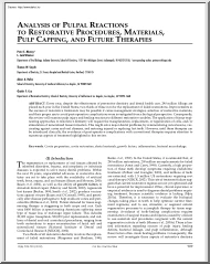 Analysis of pulpal reactions to restorative procedures, materials, pulp capping, and future therapies