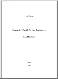 Judit Ormai - English for Law Students, Legal Systems