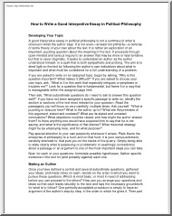 How to Write a Good Interpretive Essay in Political Philosophy