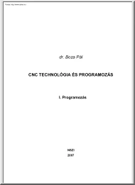 dr. Boza Pál - CNC Technológia és Programozás