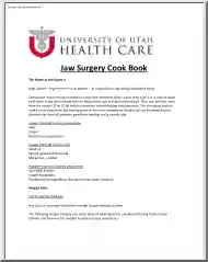 Jaw Surgery Cook Book