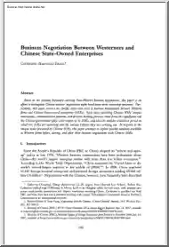 Catherine Xiaoying Zhang - Business Negotiation Between Westerners and Chinese State Owned Enterprises