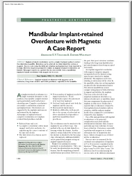 Angeline-Damien - Mandibular implant retained overdenture with magnets, A case report