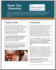 Study Tips, Chemistry