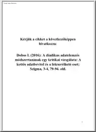 Dobos Imre - A diadikus adatelemzés módszertanának egy kritikai vizsgálata, A kettős adatbevitel és felcserélhető eset