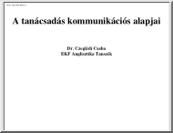 Dr. Czeglédi Csaba - A tanácsadás kommunikációs alapjai