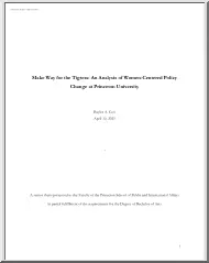Baylee A. Cox - Make Way for the Tigress, An Analysis of Women-Centered Policy Change at Princeton University