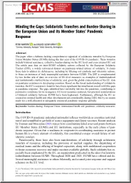 Minding the Gaps, Solidaristic Transfers and Burden-Sharing in the European Union and Its Member States Pandemic Response