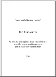 Kun Bernadette - Az érzelmi intelligencia és az emocionális és szociális kompetenciák szerepe a pszichoaktívszer-használatban