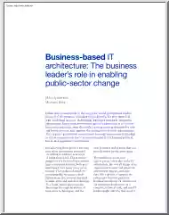 Mike-Michael - Business Based IT Architecture, The Business Leaders role in Enabling Public Sector Change