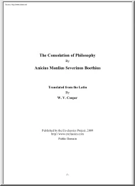 W. V. Cooper - The Consolation of Philosophy By Anicius Manlius Severinus Boethius