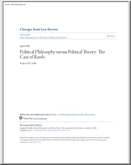 Stephen M. Griffin - Political Philosophy versus Political Theory, The Case of Rawls