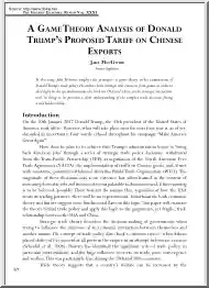 Jake MccGwire - A Game Theory Analysis of Donald Trumps Proposed Tariff on Chinese Exports