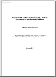 Rebecca Harris - Loneliness and Health, Physiological and Cognitive Mechanisms in Adulthood and Childhood