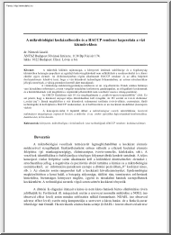 Dr. Némedi László - A mikrobiológiai kockázatbecslés és a HACCP rendszer kapcsolata a vízi közművekben