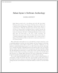 Daniel Dennett - Julian Jayness Software Archeology