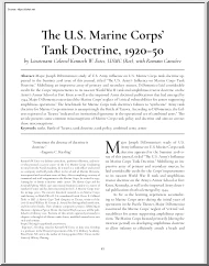 Lieutenant Colonel Kenneth W. Estes - The U.S. Marine Corps Tank Doctrine, 1920–50