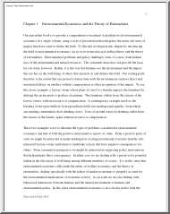 Environmental Economics and the Theory of Externalities
