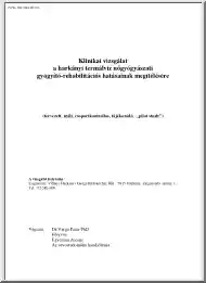 Dr. Varga Péter - Klinikai vizsgálat a harkányi termálvíz nőgyógyászati gyógyító-rehabilitációs hatásainak megítélésére