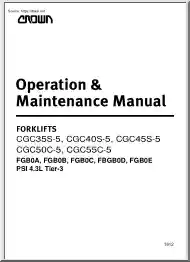 Operation and Maintenance Manual, Forklifts, Crown