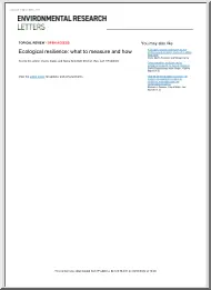 Ecological resilience, what to measure and how