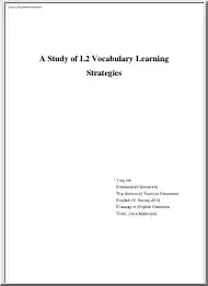 Ying He - A Study of L2 Vocabulary Learning Strategies