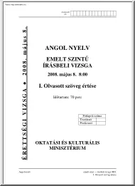 Angol nyelv emelt szintű írásbeli