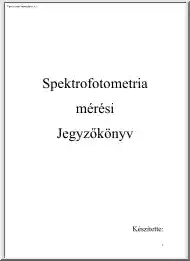 Spektrofotometria mérési jegyzőkönyv