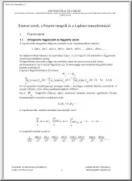 Kiss József György - Fourier sorok, a Fourier integrál és a Laplace transzformáció