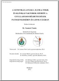 Dr. Szamosi Tamás - A genetikai és klinikai faktorok szerepe a gyulladásos betegségek patogenezisében és lefolyásában