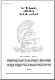 Troy University, Student Handbook