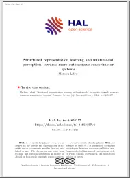 Mathieu Lefort - Structured representation learning and multimodal perception, towards more autonomous sensorimotor systems