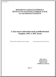 Bóha Szilvia - A Zala megyei önkormányzatok gazdálkodásának vizsgálata 1998 és 2001 között
