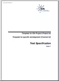 Test specification, Template for specific development