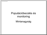 Populációbecslés és monitoring