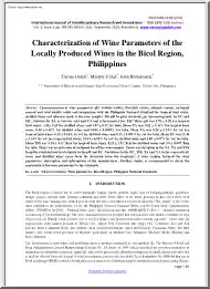 Orden-Villar-Brotamante - Characterization of Wine Parameters of the Locally Produced Wines in the Bicol Region, Philippines