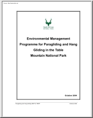 Environmental Management Programme for Paragliding and Hang Gliding in the Table Mountain National Park