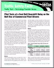 Pilot Tests of a Seat Belt Gearshift Delay on the Belt Use of Commercial Fleet Drivers