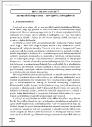 Anyanyelvi kompetencia, szövegértés, szövegalkotás