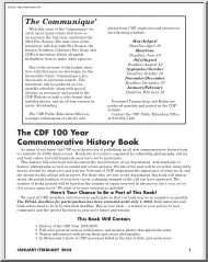The CDF 100 Year Commemorative History Book