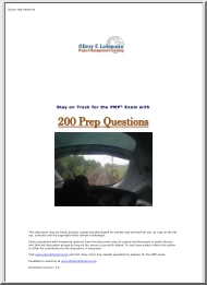 Oliver F. Lehmann - Stay on Track for the PMP Exam with 200 Prep Questions
